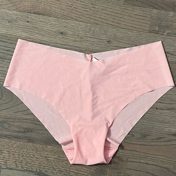 Victorias Secret No Show Seamless Supersoft stretchy Hiphugger Panty pink Large - Picture 4 of 5